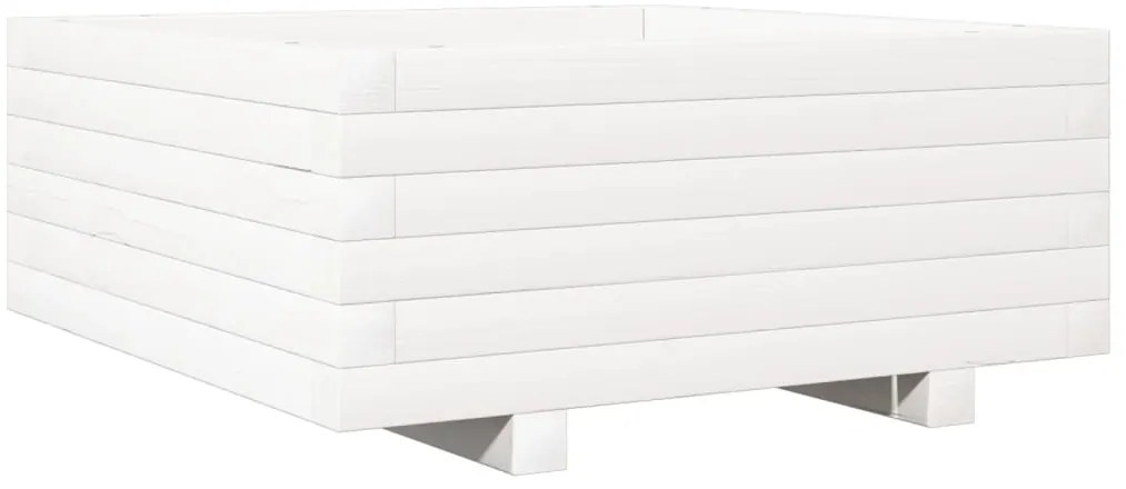 Vaso/floreira de jardim 60x60x26,5 cm pinho maciço branco