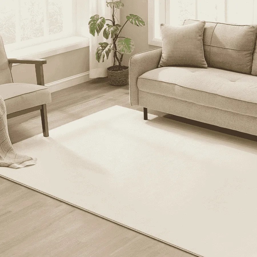 Tapete para sala de estar antiderrapante 160 x 230 cm bege cappuccino