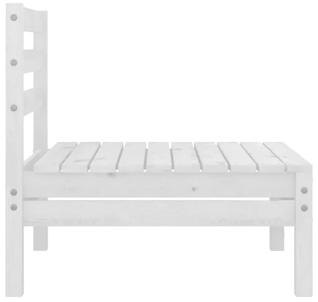 3 pcs conjunto lounge de jardim pinho maciço branco