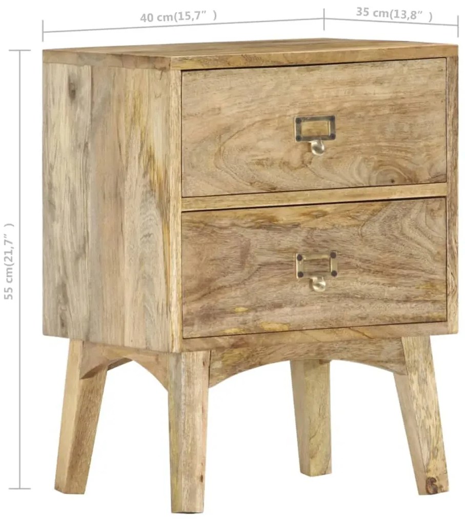Mesa de cabeceira 40x35x55 cm madeira de mangueira maciça