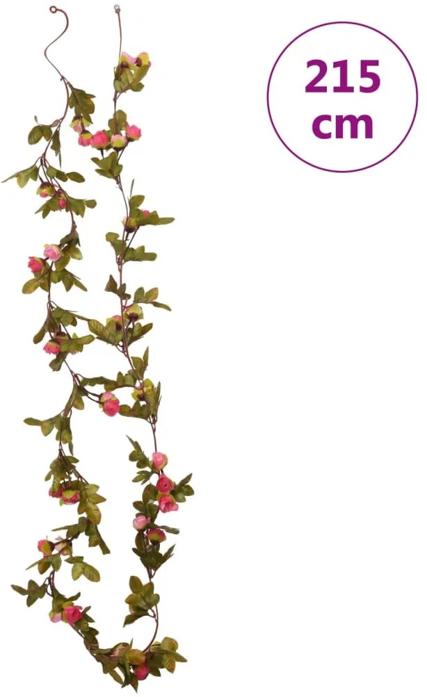 Grinaldas de flores de Natal 6 pcs 215 cm rosa