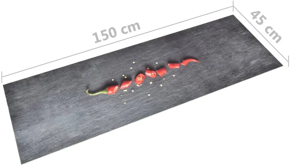 Tapete de cozinha lavável com design malagueta 45x150 cm