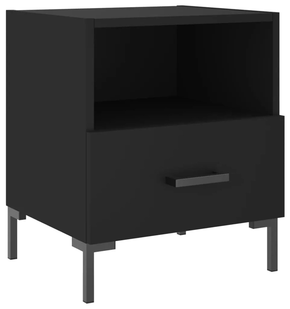 Mesas de cabeceira 2 pcs 40x35x47,5 cm deriv. de madeira preto