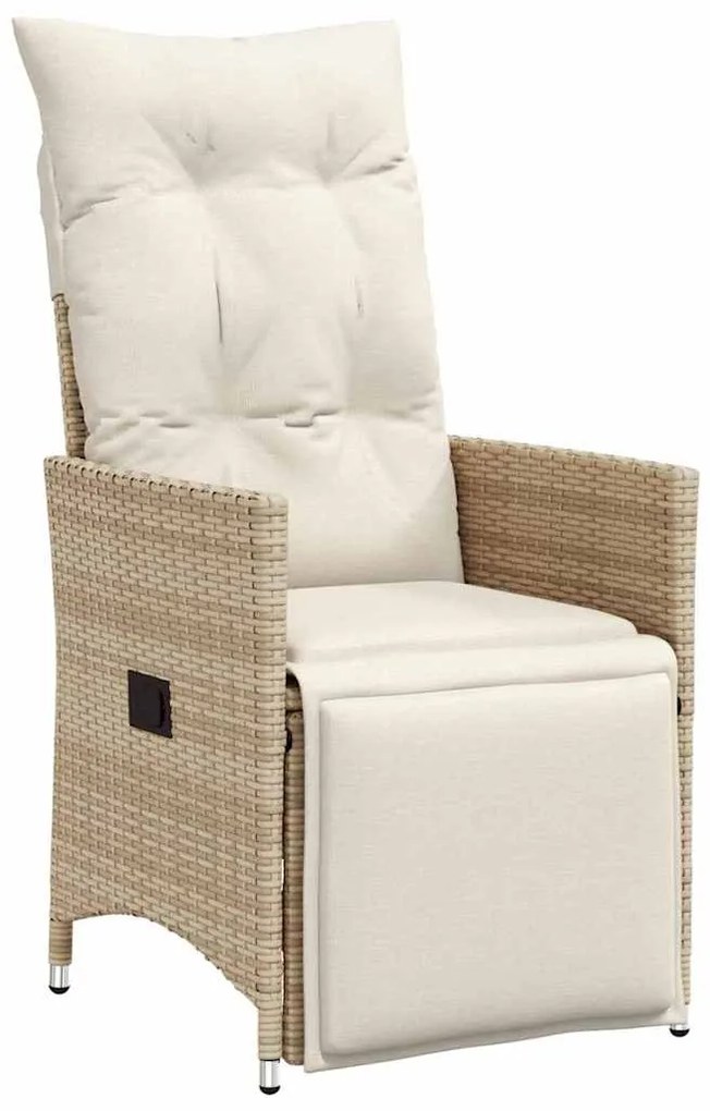 Conjunto de Jantar de Jardim 5 Peças com Almofadas Bege, Rattan Sintét