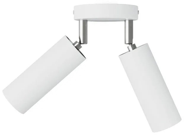 Candeeiro com 2 focos com abajur Tub-E14 e rosácea redonda