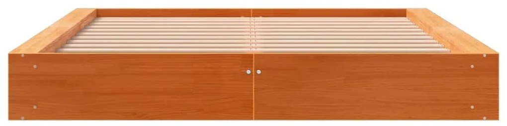 Cama sem colchão 135x190 cm madeira pinho maciça castanho-mel