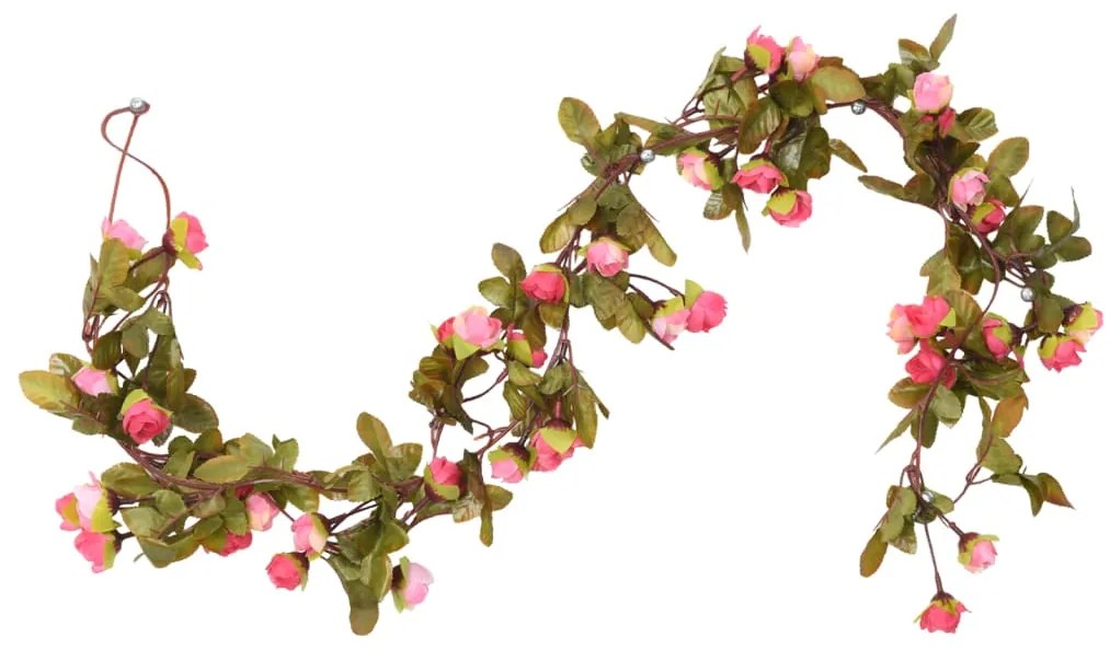 Grinaldas de flores de Natal 6 pcs 215 cm rosa