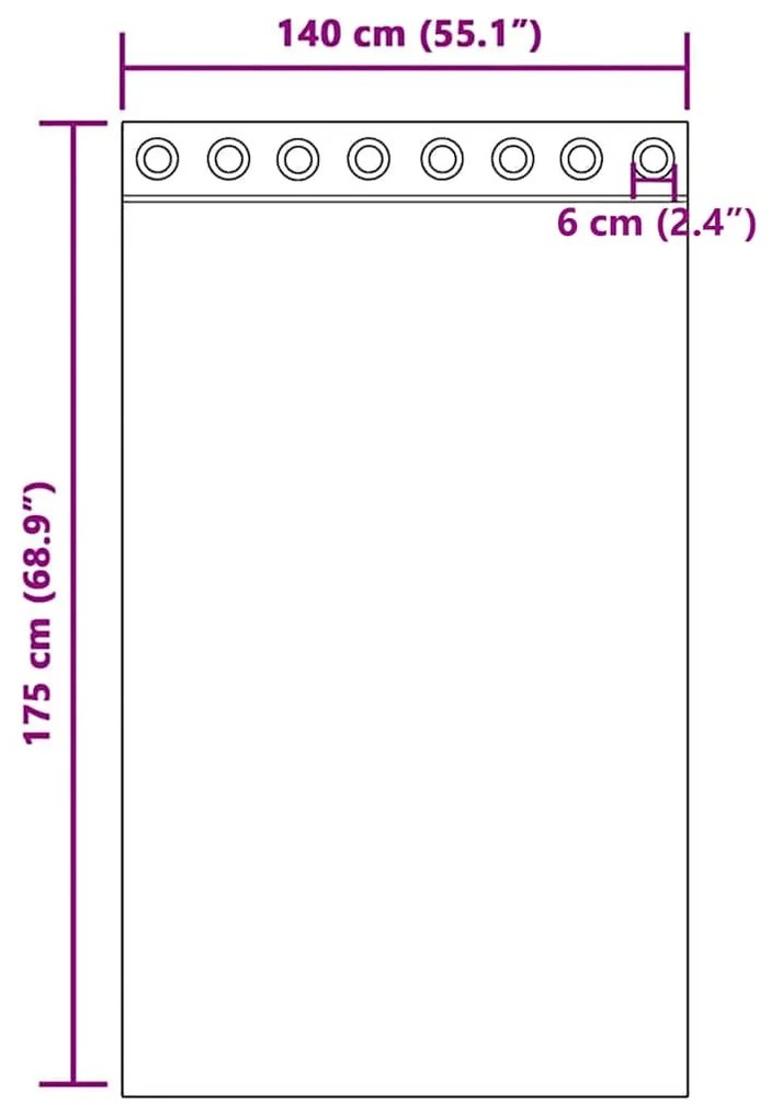 Cortinas de voile com ilhós 2 pcs cinzento-escuro 140x175 cm
