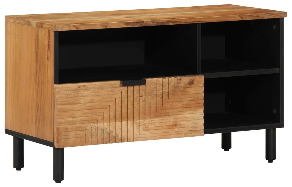 Aparador de TV vidaXL 80x33,5x46 cm Madeira Sólida de Acácia