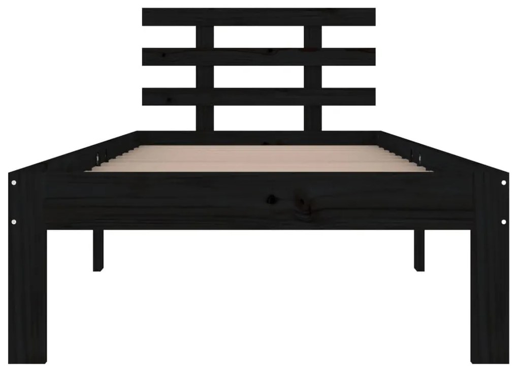 Estrutura de cama 90x200 cm madeira maciça preto