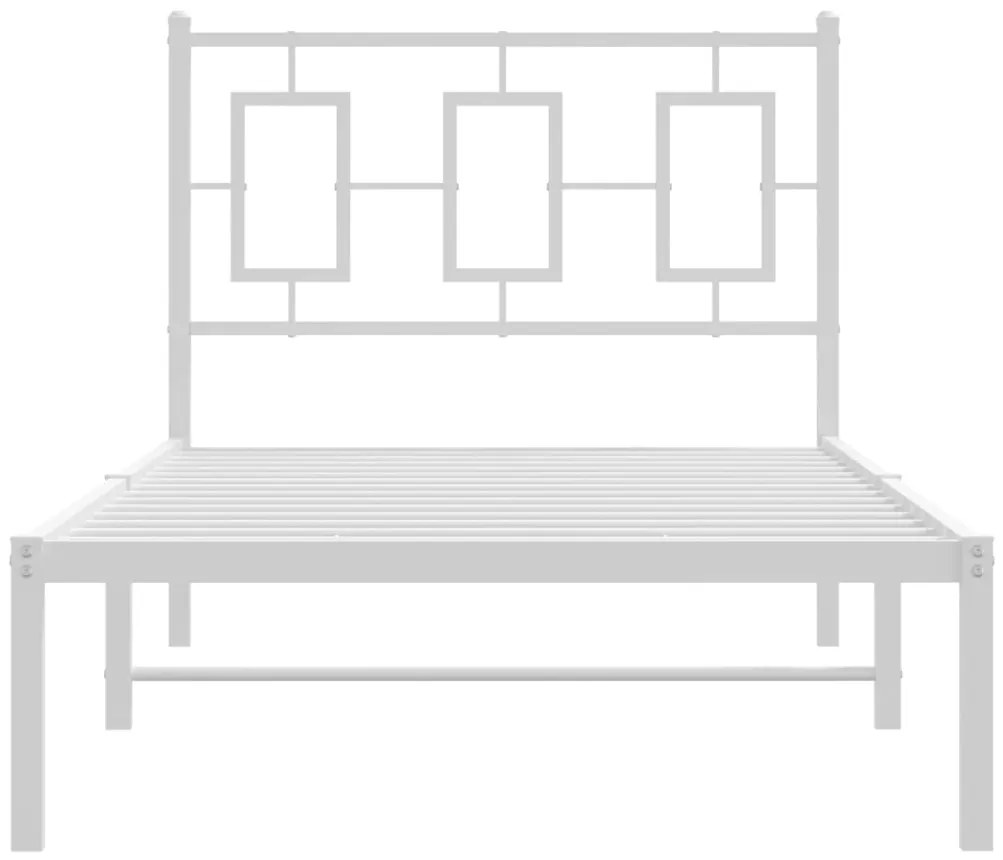 Estrutura de cama com cabeceira 90x190 cm metal branco