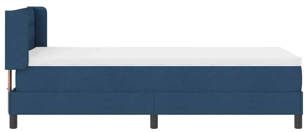 Cama Box Spring com Colchão, Azul, 80 x 200 cm, Tecido