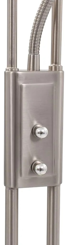 Candeeiro de pé alto regulável 18 W 180 cm prateado