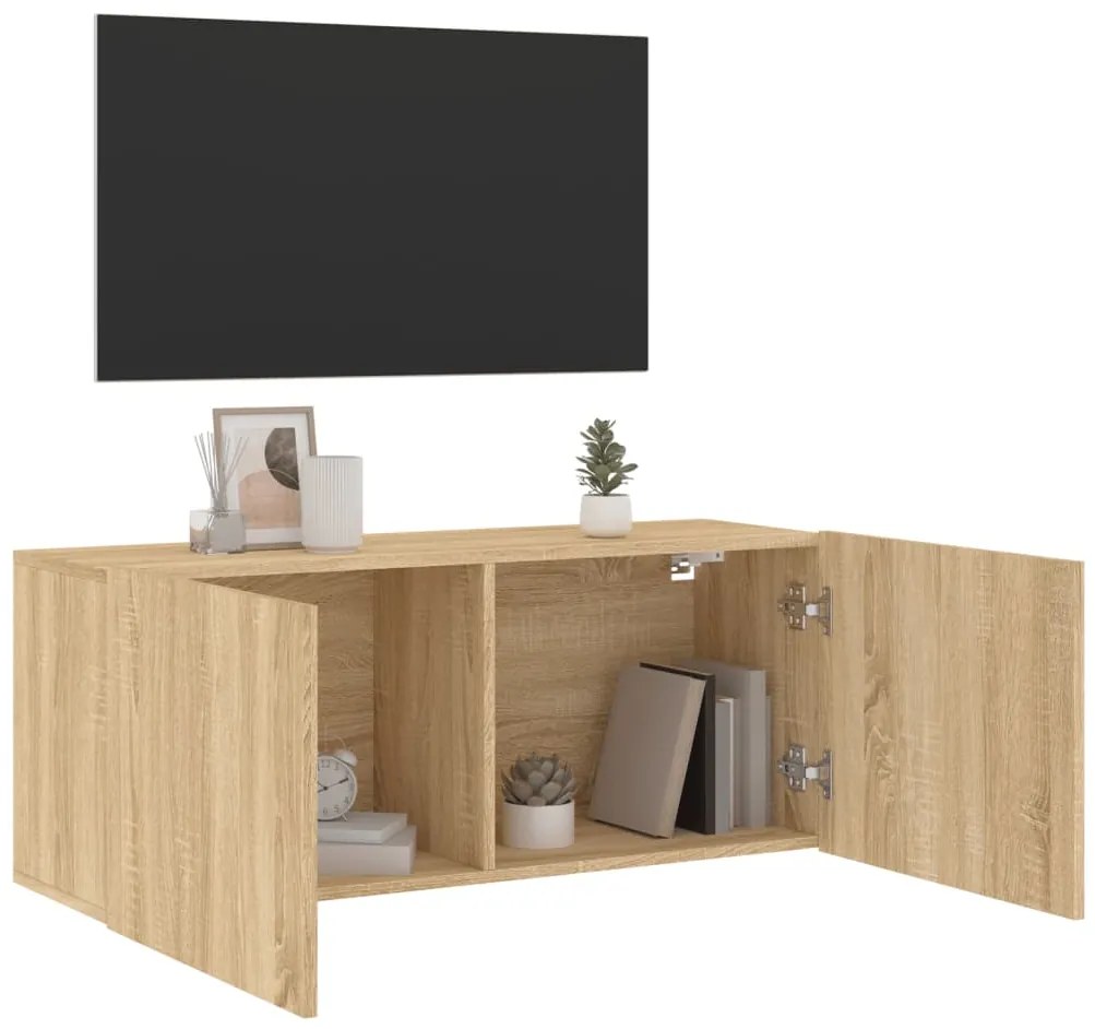 Móvel de parede para TV 100x30x41 cm carvalho sonoma