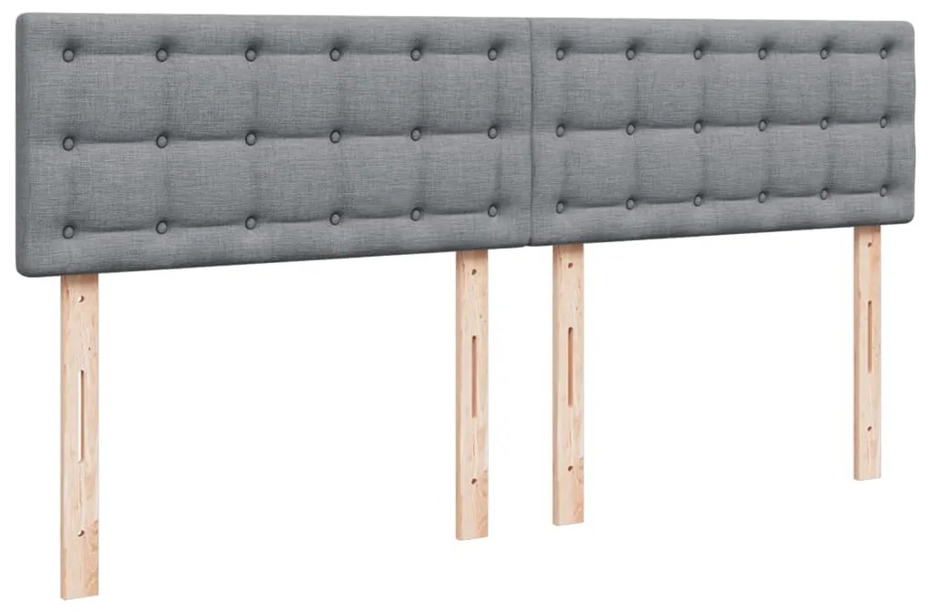 Cama com molas/colchão 200x200 cm tecido cinza-claro