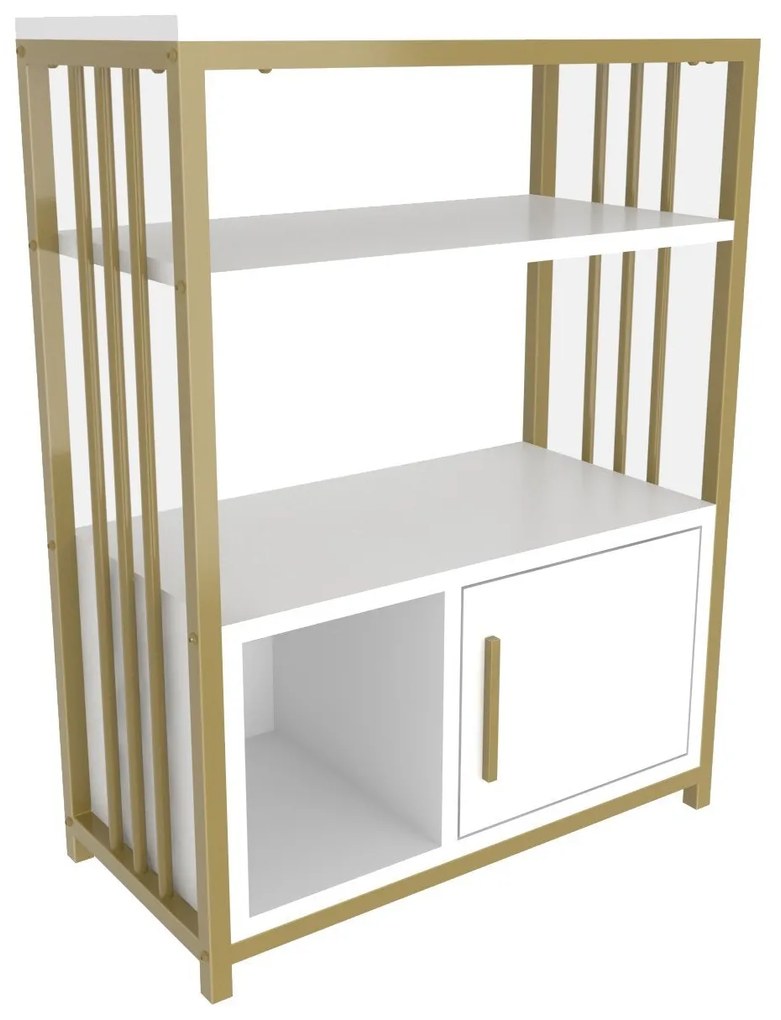 Estante Letos – Branco e Dourado – 60x80x29,6 cm
