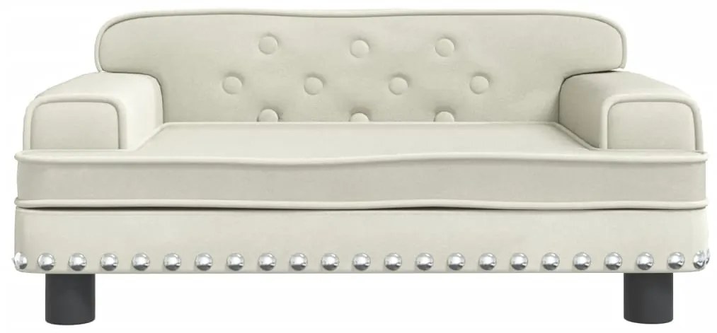 Sofá infantil 70x45x30 cm veludo cor creme