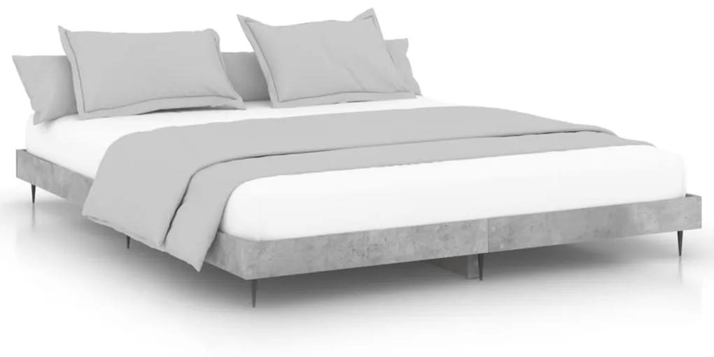 Estrutura de cama 150x200 cm derivados de madeira cinza cimento