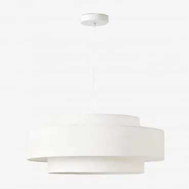 Luminária De Teto Milena Em Tecido E Ferro Ø55 Cm Branco - Sklum
