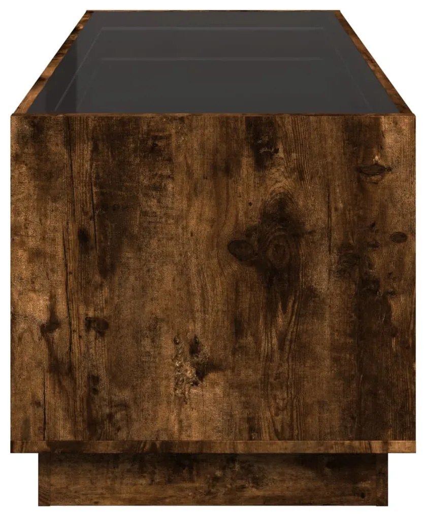Mesa de centro luzes LED Infinity 90x50x50 cm carvalho fumado