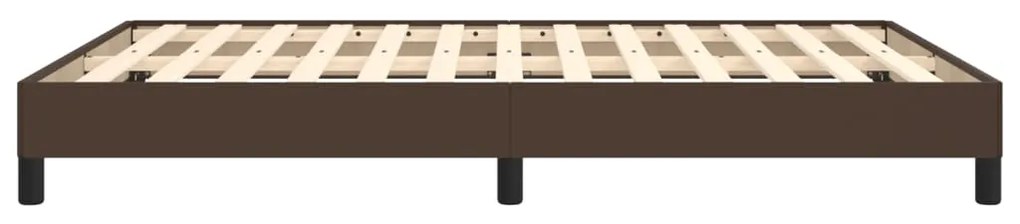 Estrutura de cama 140x200cm couro artificial castanho