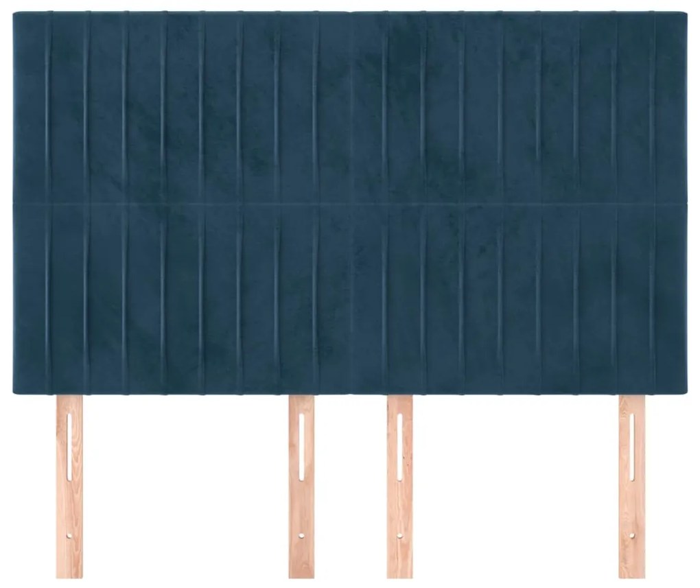 Cabeceira de cama 4 pcs veludo 72x5x78/88 cm azul-escuro