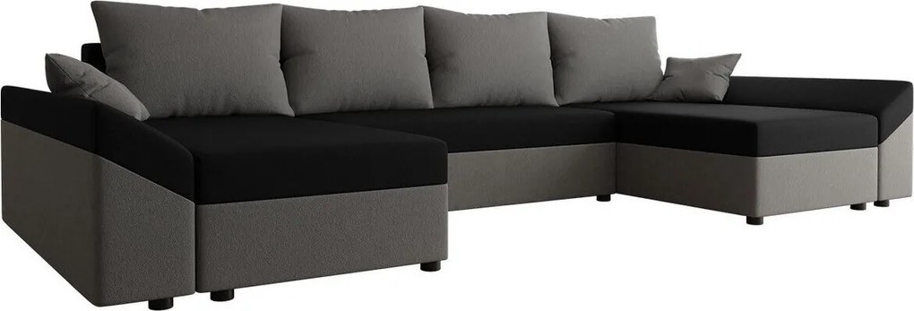 Sofá de canto Memphis 105, Cama com arrumação, 317x140x82cm, 119.5 kg, Pernas: Plástico