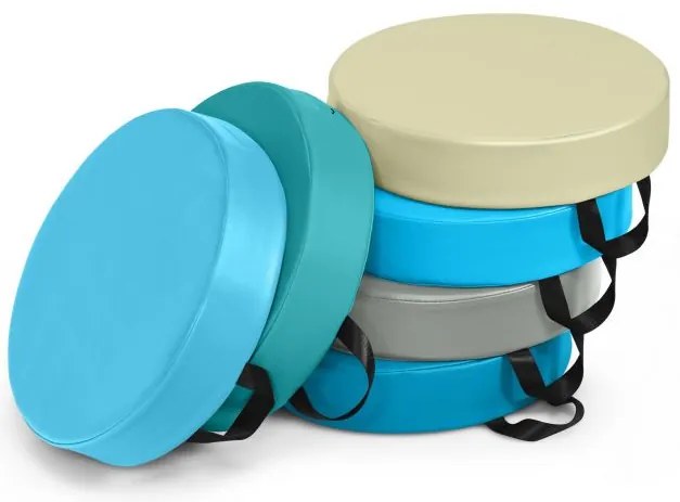 6 peças de almofadas de chão quadradas de 15 polegadas para crianças, assentos de espuma macia e flexíveis com alças - cor