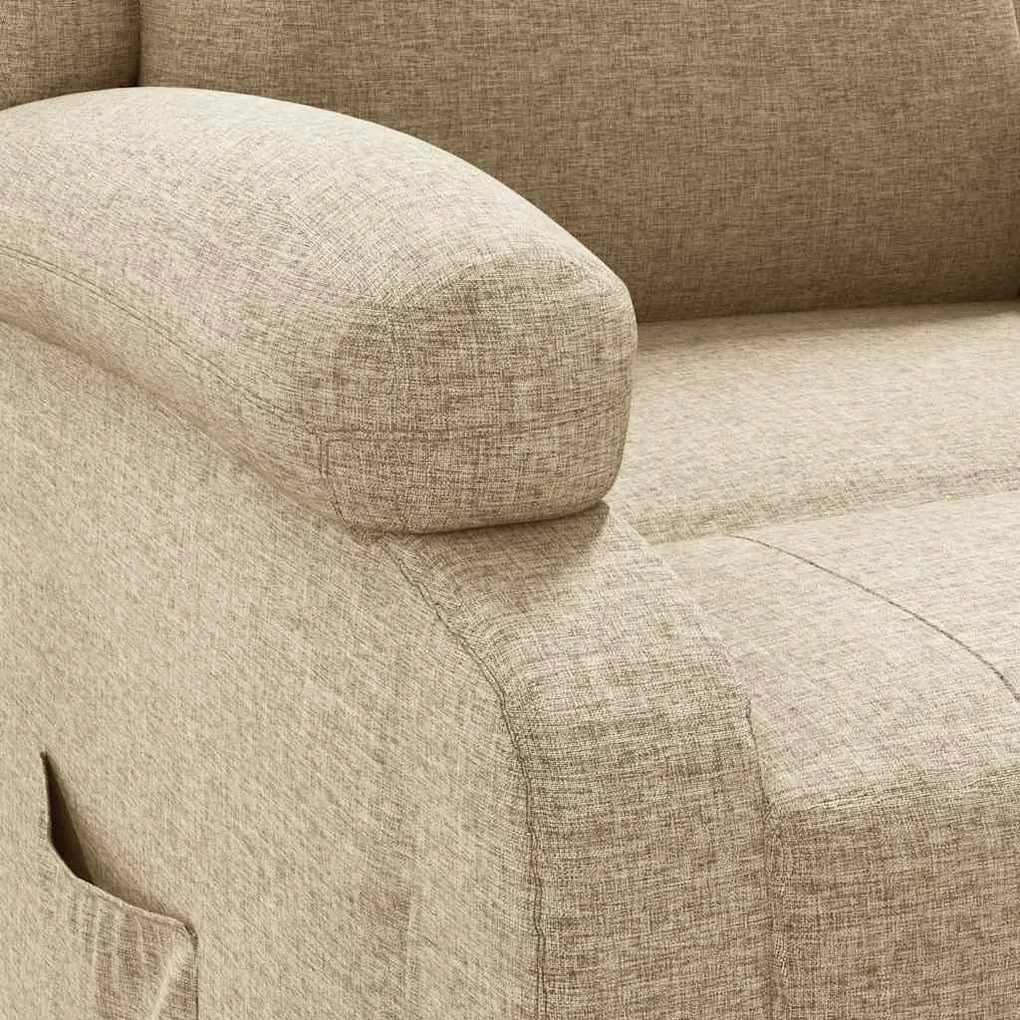 Poltrona reclinável tecido cor creme