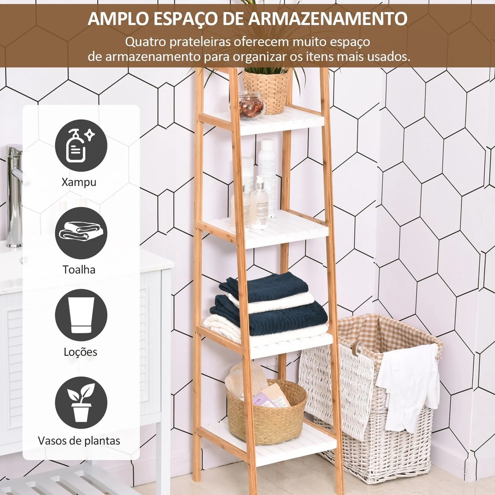 Estante Panda em Bambu para Casa de Banho - Design Natura