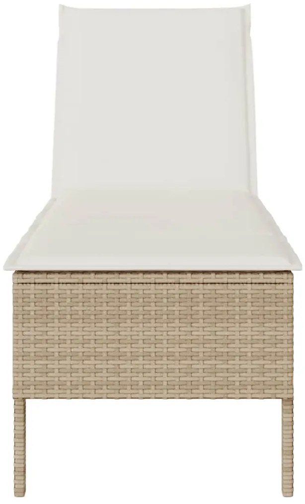 Espreguiçadeira com almofadão 55x200x44cm vime PE bege