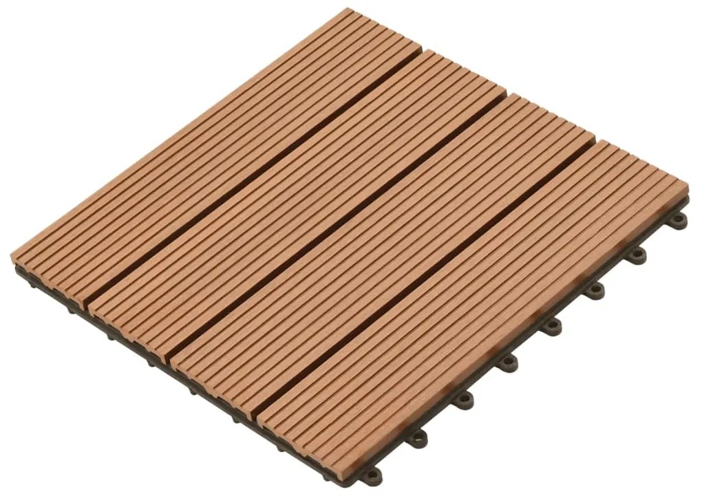 Ladrilhos de pavimento 22 pcs WPC 2m² 30x30 cm castanho
