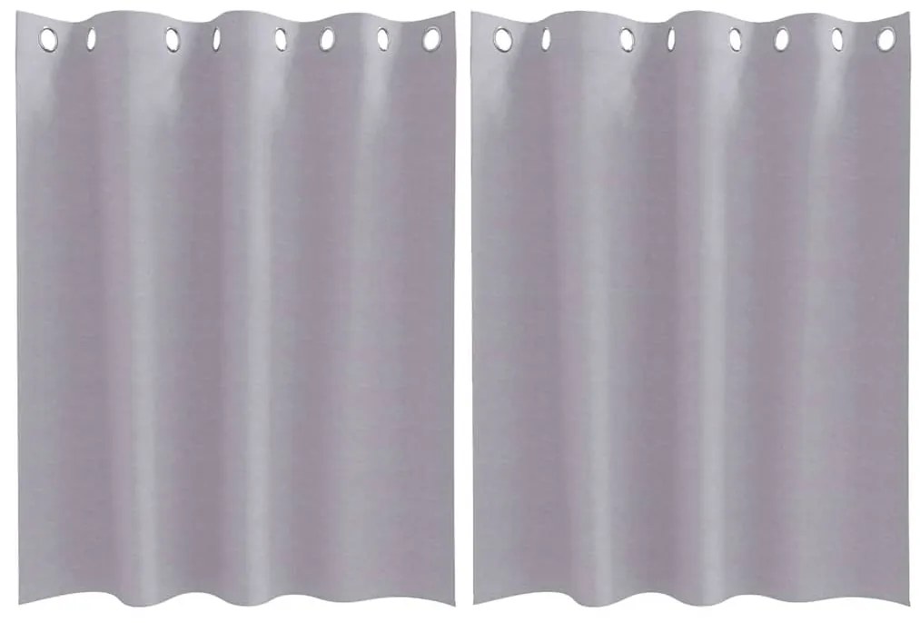 Cortinas 2 pcs Cinza Metálico 140 x 140 cm Poliéster
