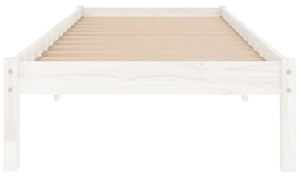 Estrutura cama pequena solteiro 75x190 cm madeira maciça branco