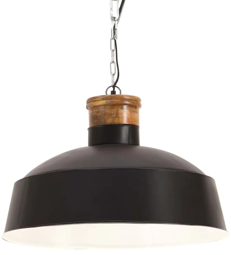 vidaXL Candeeiro suspenso industrial 58 cm E27 preto