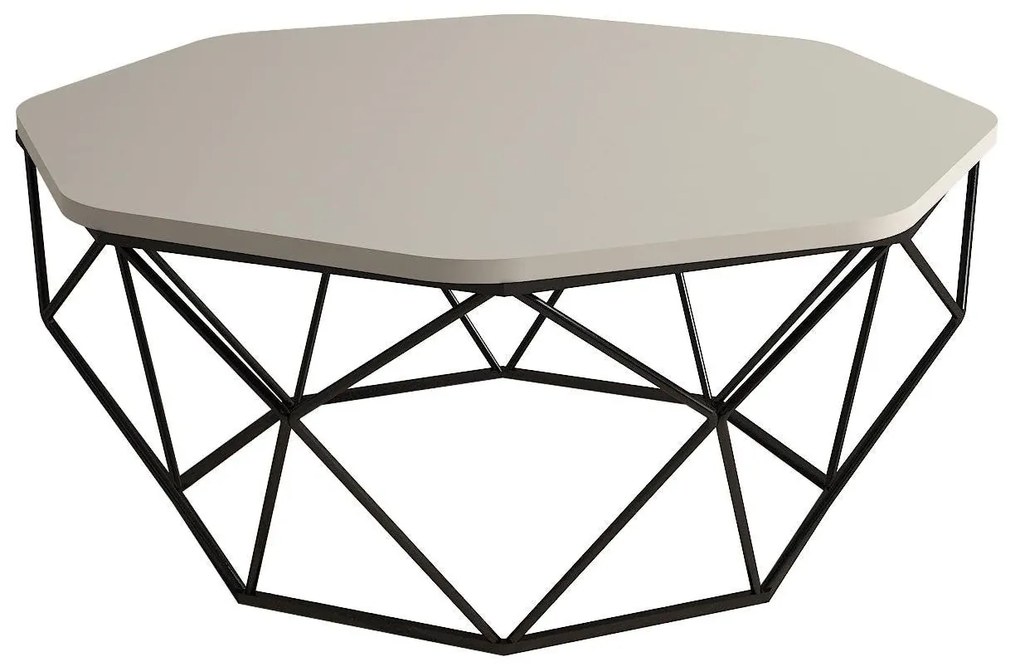 Mesa de Centro Diamond – Creme – 90x38x90 cm