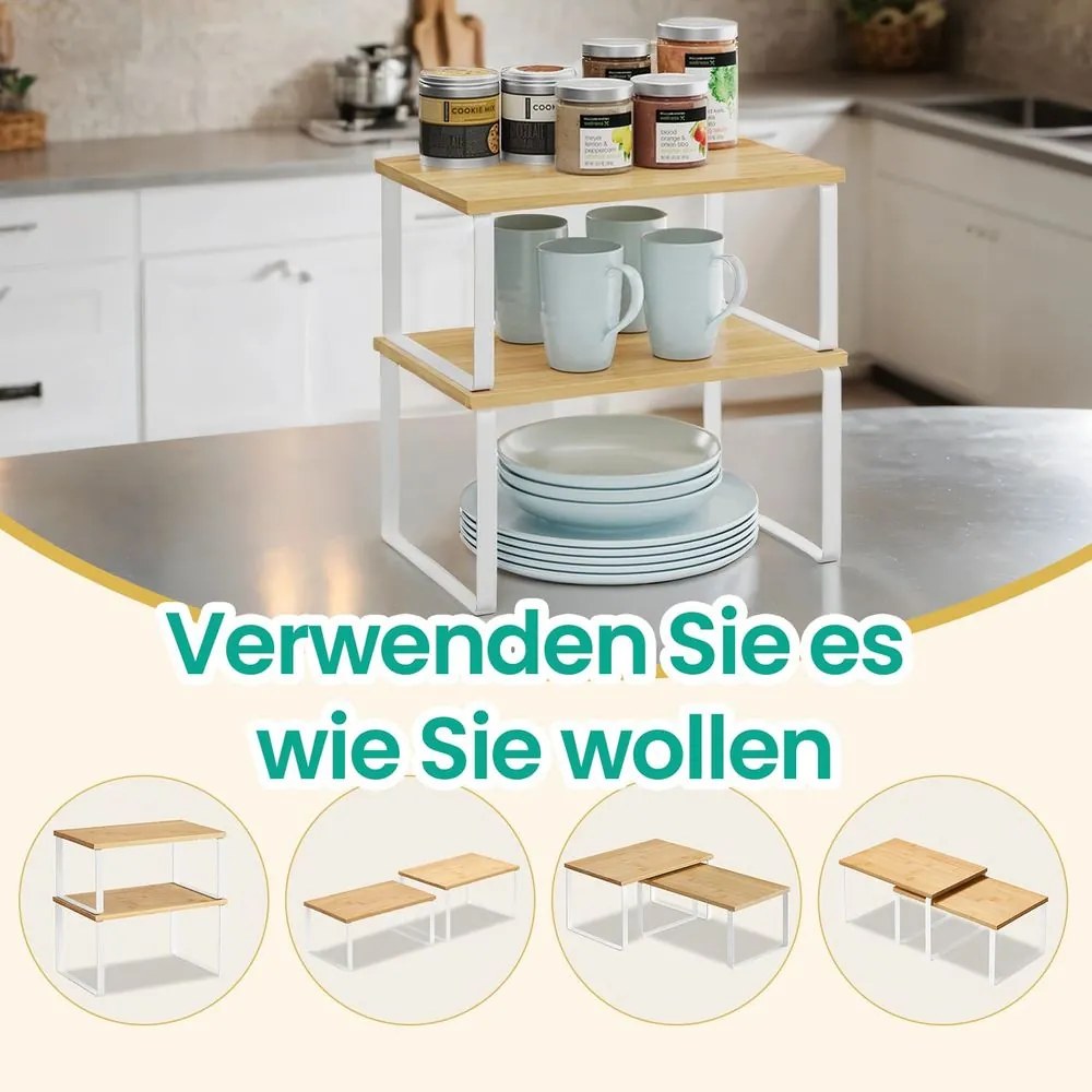 Conjunto de 2 prateleiras de cozinha brancas