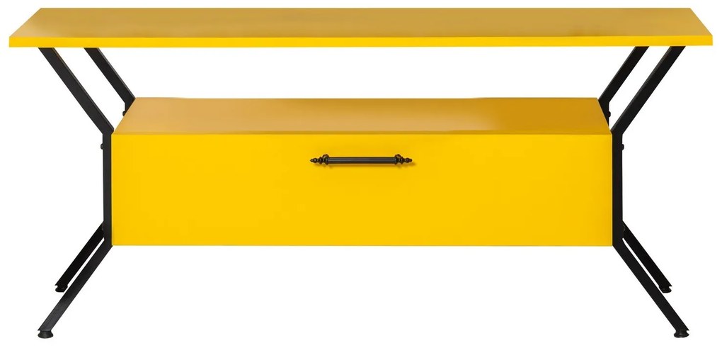 Móvel TV Tarz – Amarelo/Preto – 125x54x35 cm