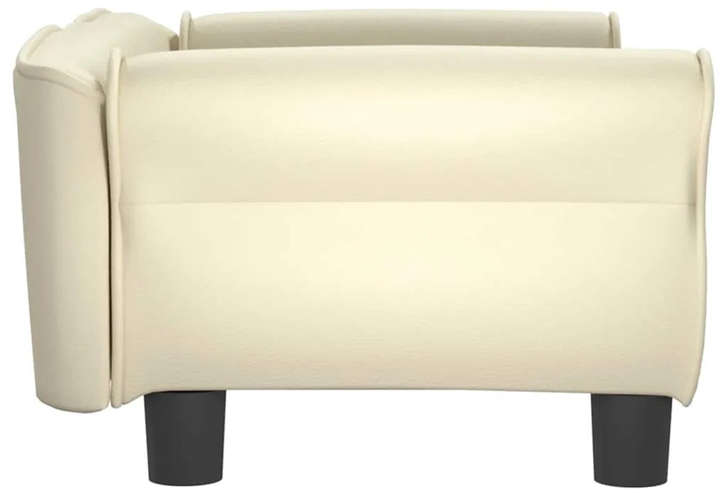 Cama para cães 70x45x30 cm couro artificial cor creme