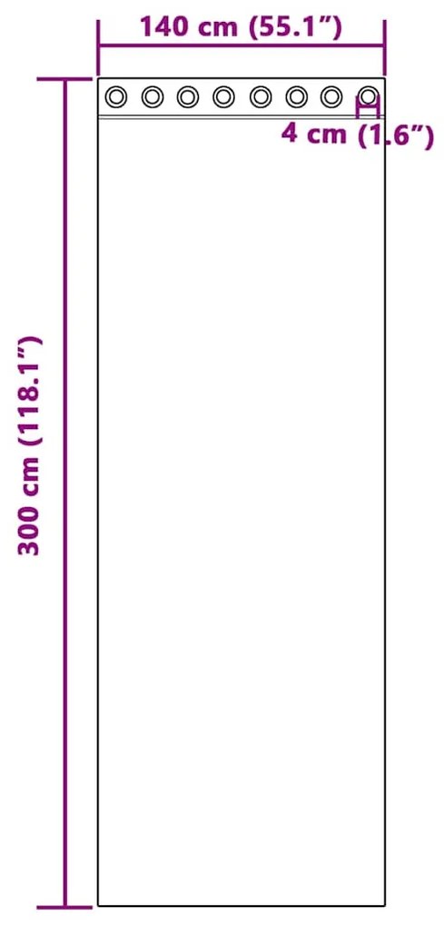 Cortinas de voile com ilhós 2 pcs roxo 140x300 cm