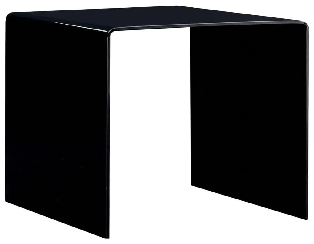 284723 vidaXL Mesa de centro 50x50x45 cm vidro temperado preto