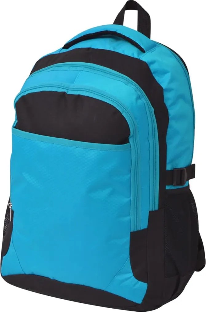 vidaXL Mochila escolar 40 L preto e azul