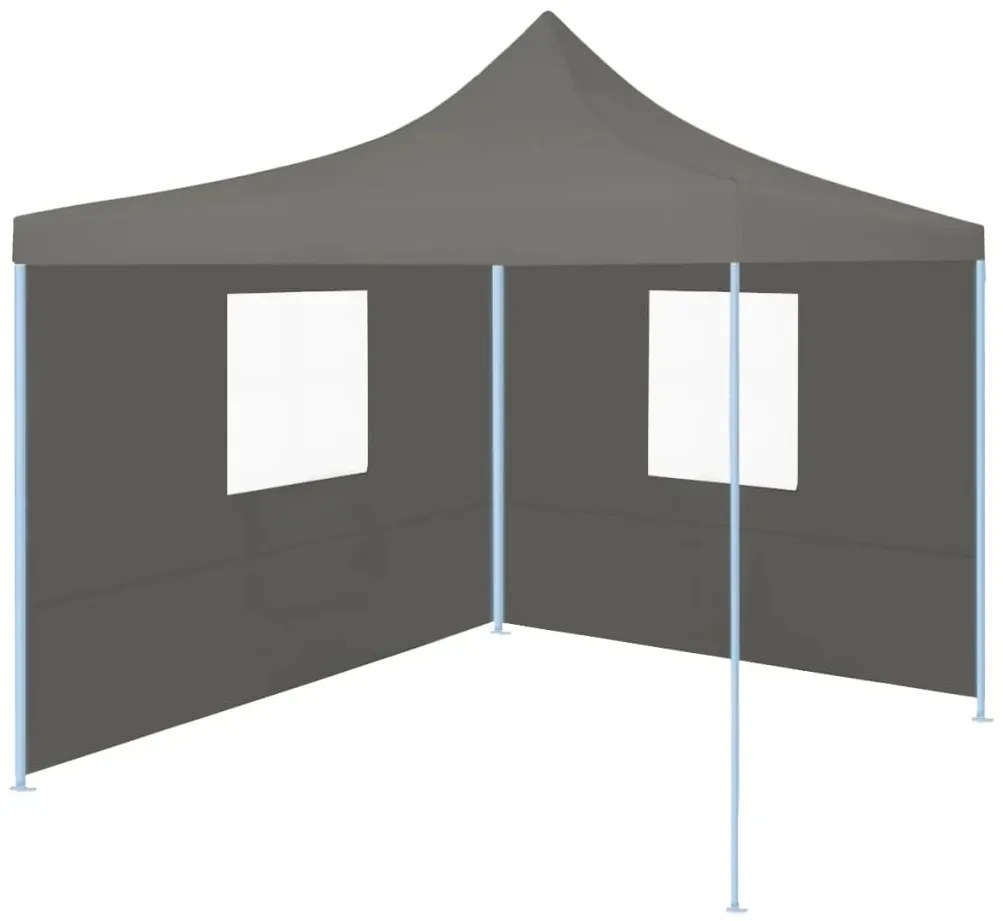 vidaXL Tenda dobrável profissional festas 2 paredes 2x2m aço antracite
