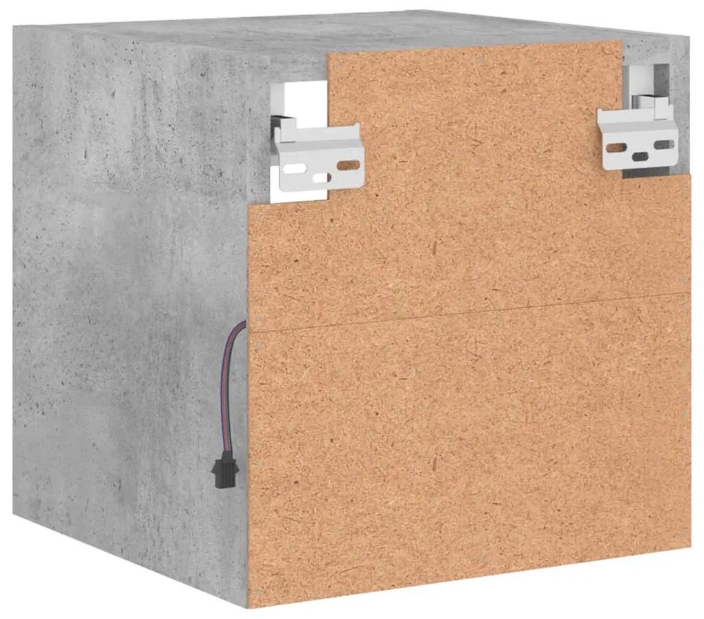 Móveis de parede para TV com luzes LED 2 pcs cinzento cimento