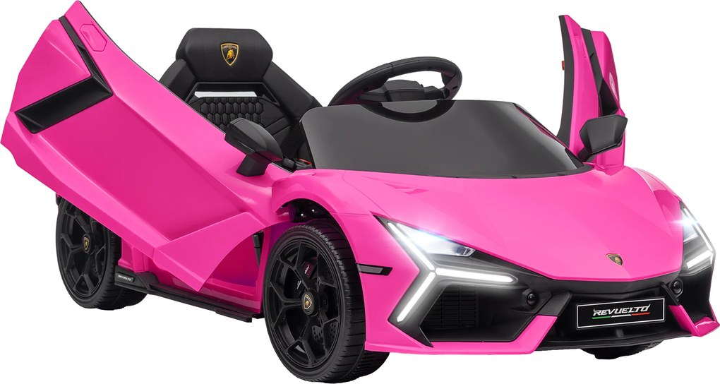 AIYAPLAY Carro elétrico para crianças de 3-5 anos, tração suave, controlável por controle remoto, com buzina, plástico e metal, Rosa | Aosom Portugal