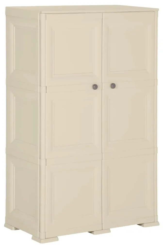 Armário de plástico 79x43x125 cm design de madeira branco