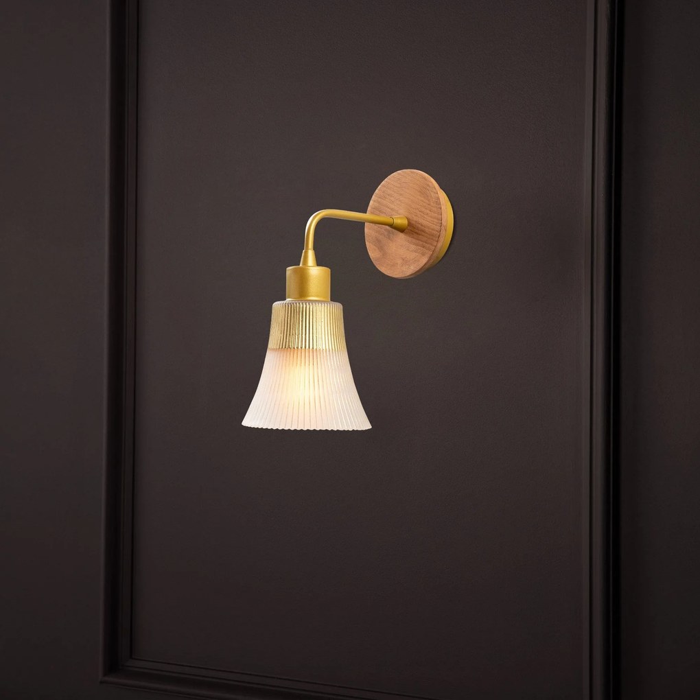 Candeeiro de Parede Foca – Dourado – 13x28 cm