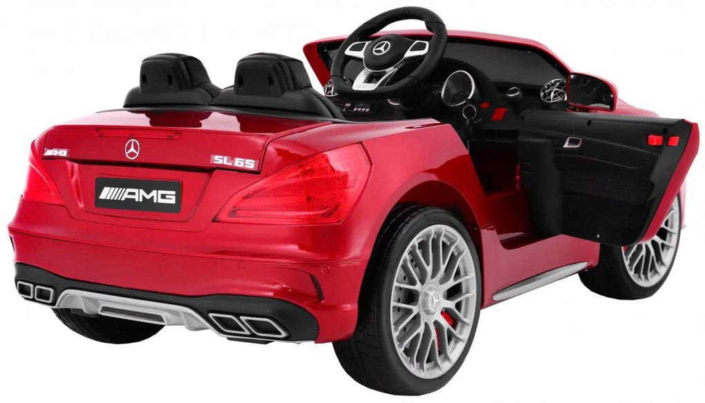 Carro elétrico para Crianças 12V  Mercedes AMG SL65 Rodas de EVA, Assento de couro Vermelho Pintado