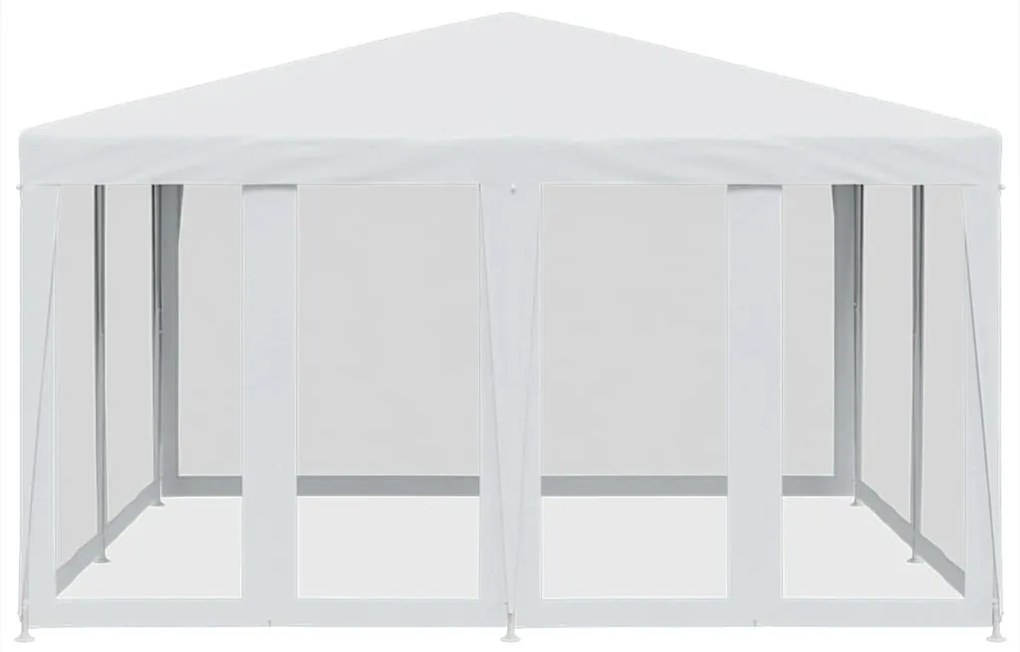 Tenda p/ festas c/ 8 paredes laterais malha 4x4 m PEAD branco