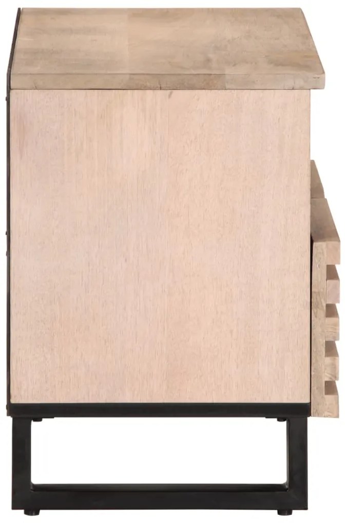 Móvel de TV 70x34x46 cm madeira de mangueira maciça branco